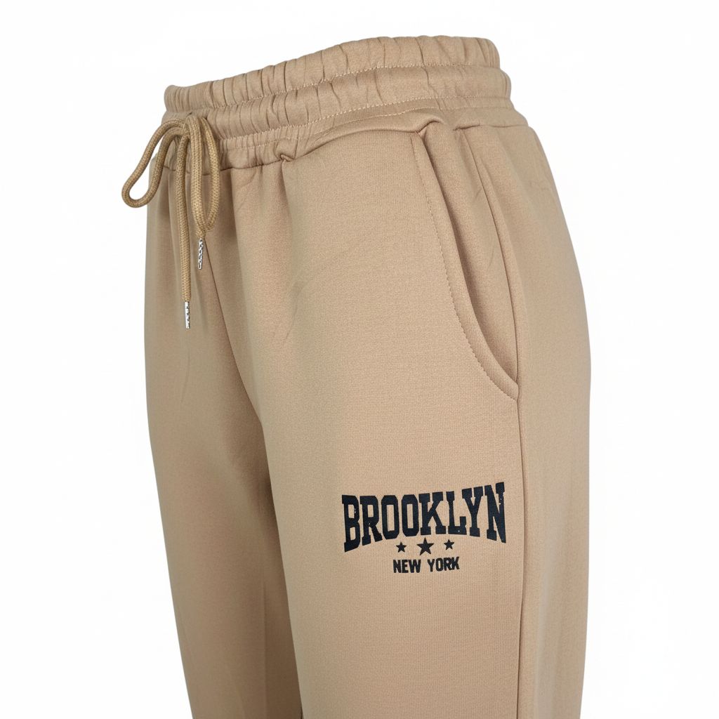Ladies Brooklyn Graphic Tracksuit - Tan