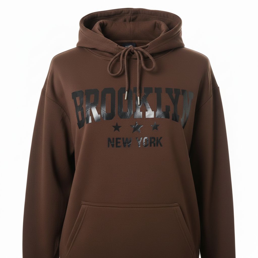 Ladies Brooklyn Graphic Tracksuit - Brown