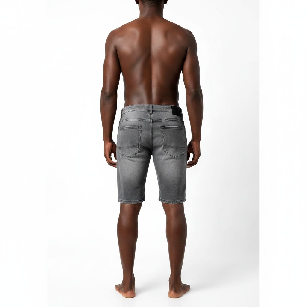 Men's Grey Denim Shorts
