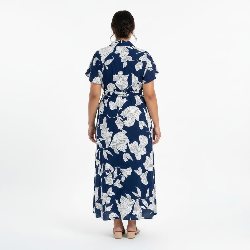 Maxi Shirt Dress - Blue