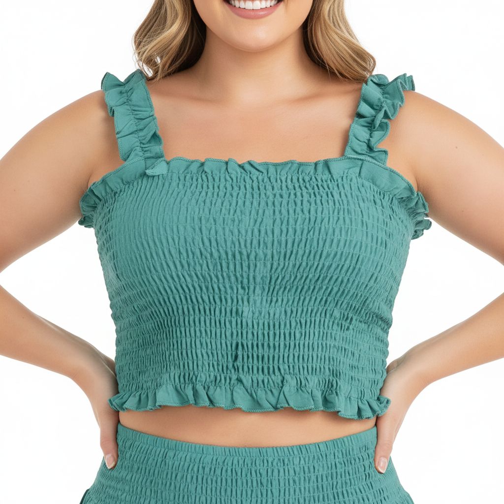 2-Piece Seafoam Green Skirt and Top Set