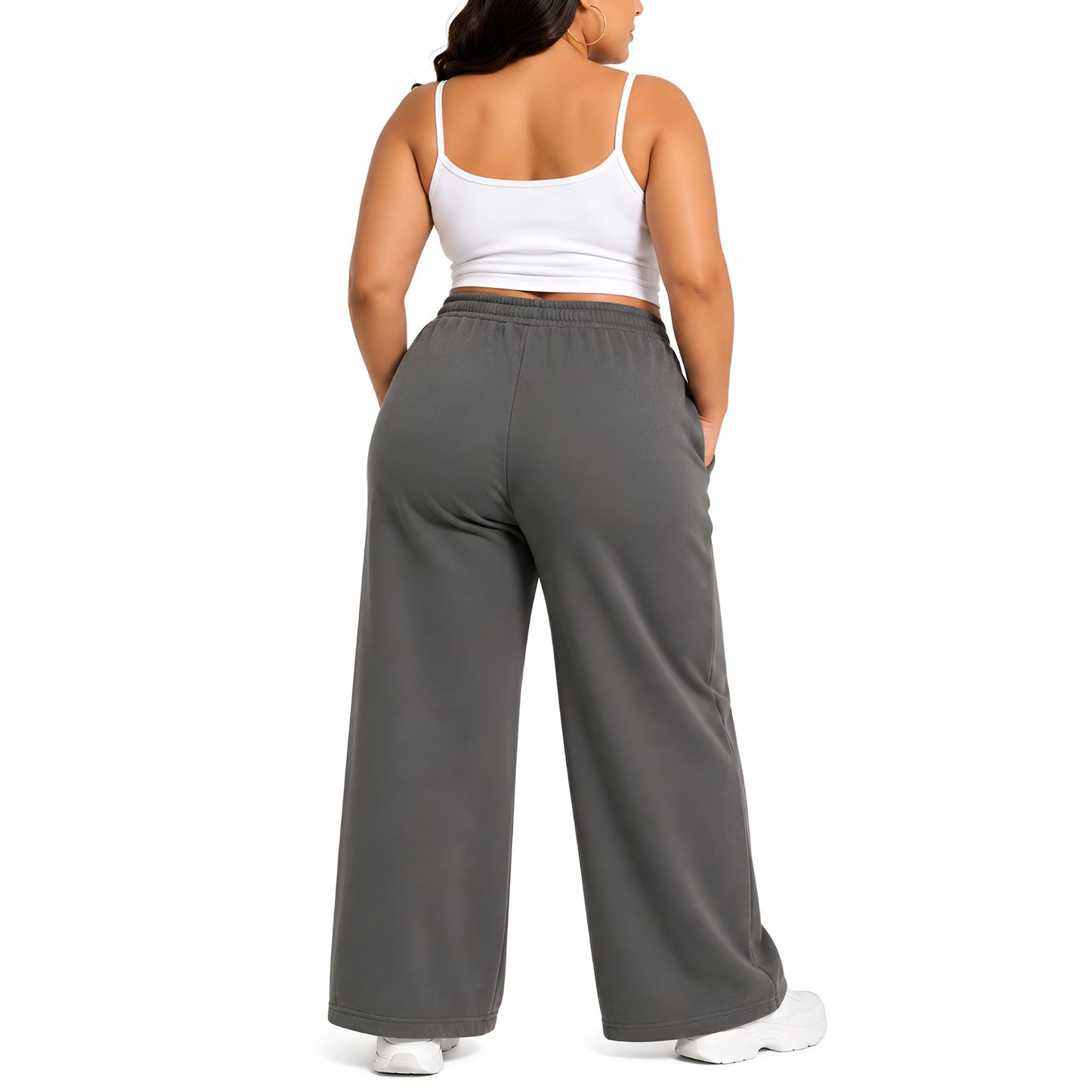 Wide Leg Trackpants – Charcoal