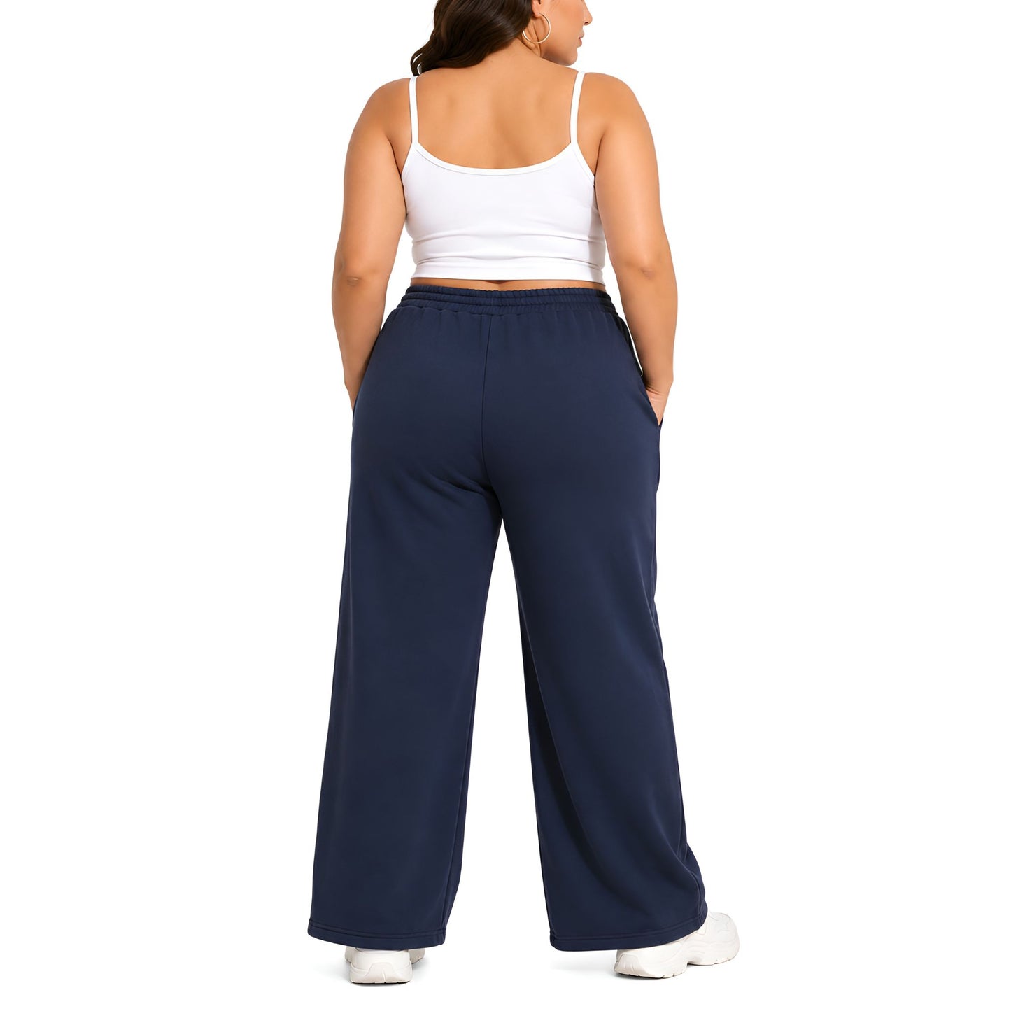 Wide Leg Trackpants – Navy
