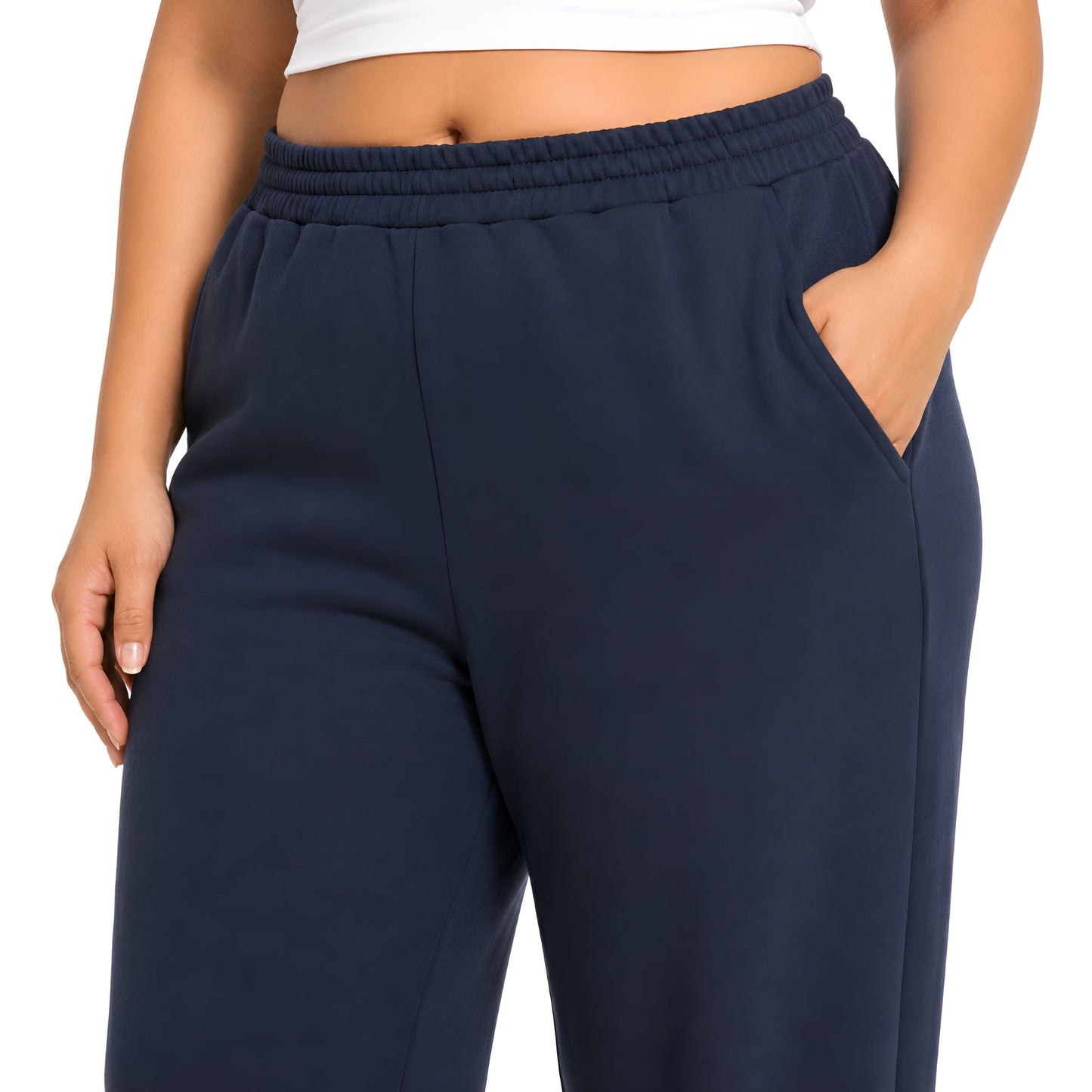 Wide Leg Trackpants – Navy