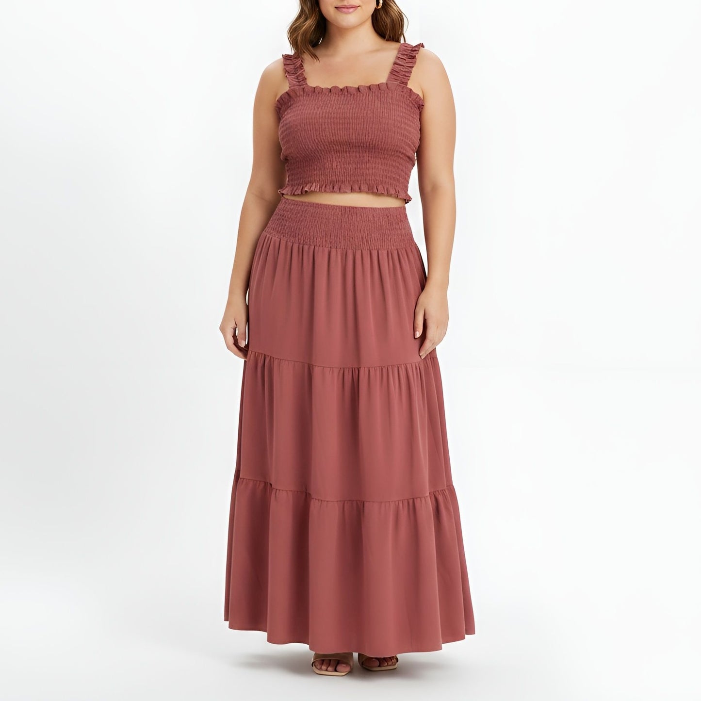 2-Piece Pink Skirt and Top Set