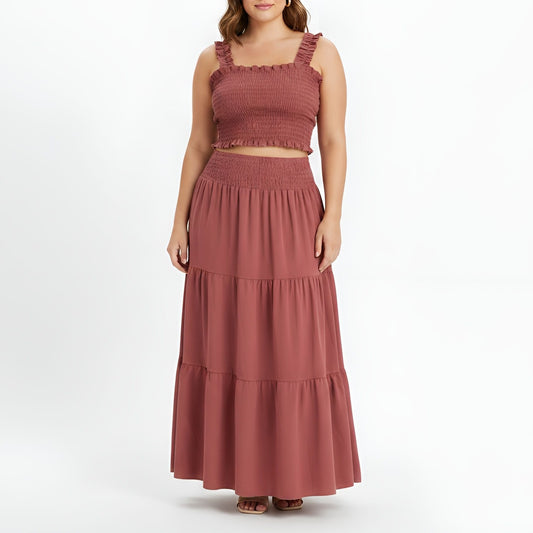 2-Piece Pink Skirt and Top Set