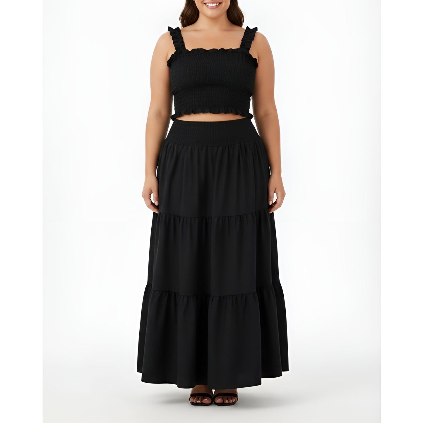 2-Piece Black Skirt and Top Set