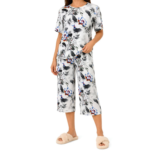 3/4 Pyjama set - White Floral