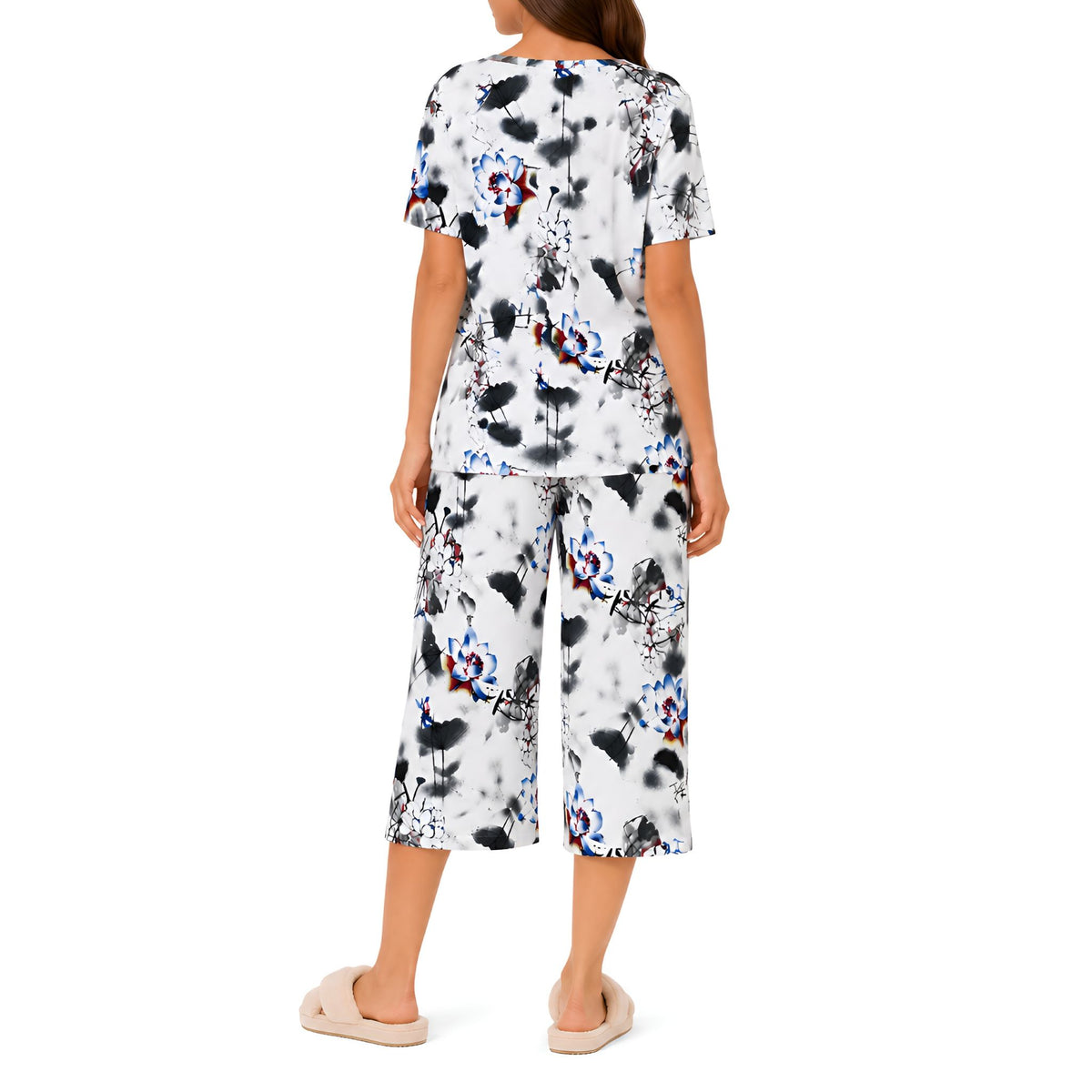3/4 Pyjama set - White Floral
